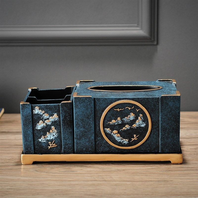 新年新中式纸h巾盒摆件客厅抽纸餐巾创意陶瓷北欧风格餐桌轻奢茶,收纳整理,纸巾盒,淘宝优惠券,粉丝福利购,淘宝优惠卷