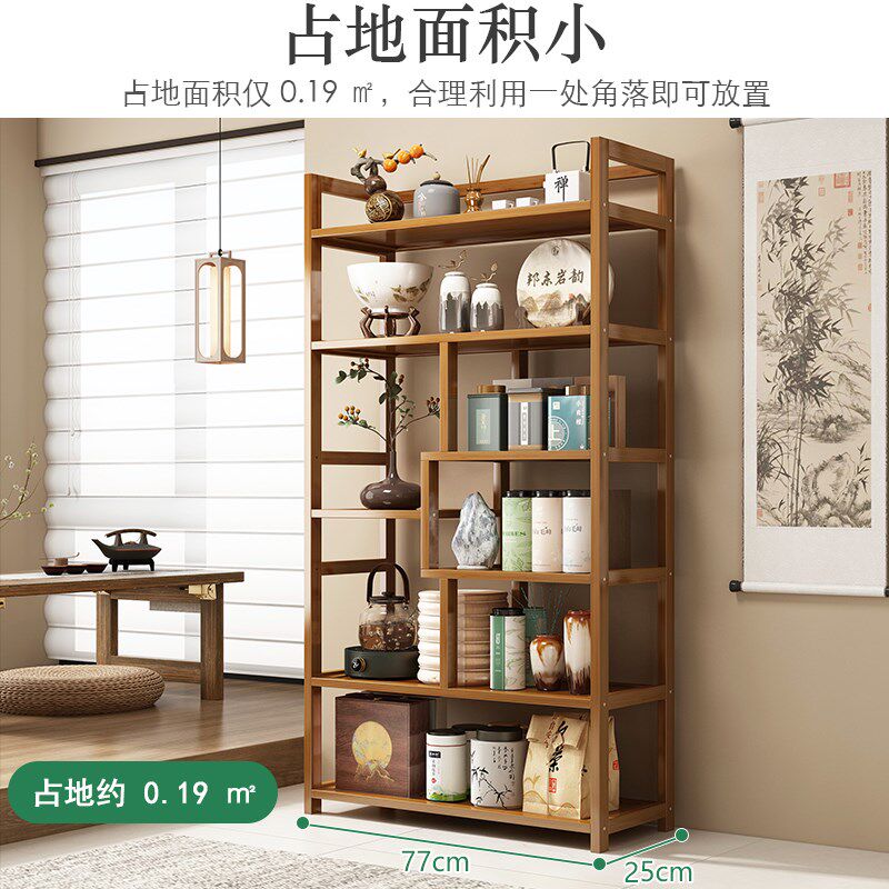 优选多宝阁新中式博古架非实木多层古风紫砂壶摆T放架茶叶展柜客