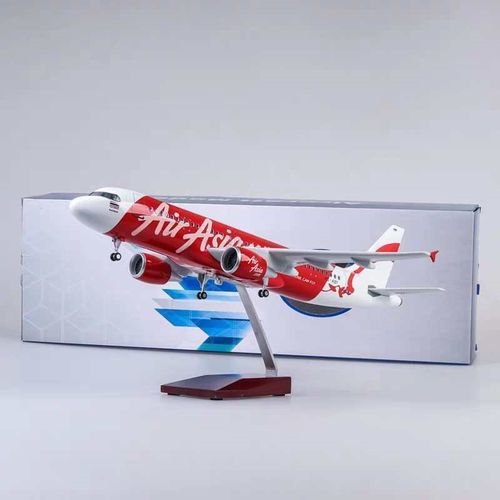 优选空客A320亚洲航空亚航1:8B0带灯光起落架飞机模型仿真民航客
