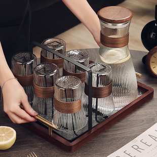 玻璃杯子家用耐高温茶杯喝水杯L套装 精选新中式 防烫客厅待客用杯