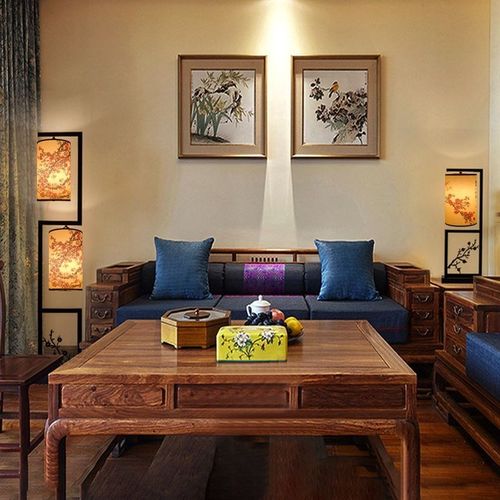 优选新中a式落地灯古风梅花中式古典中国风仿古立式台灯创意印画