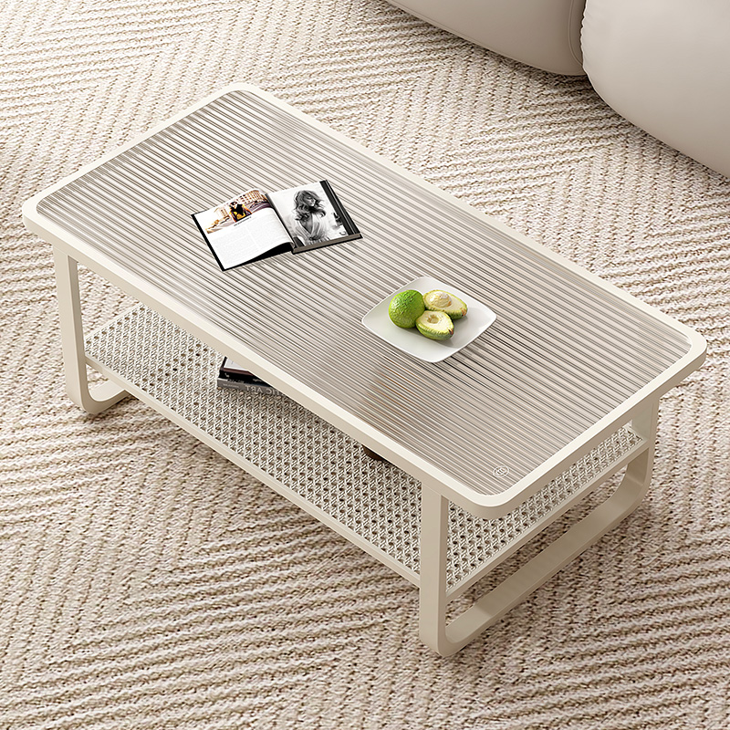 优选新款北欧奶油风钢化玻璃沙发茶几小户L型客厅家用现代简约茶