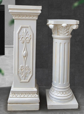 优选欧式大号罗马柱装饰门厅摆件花盆底座户外X花园庭院婚庆