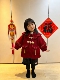 现货YYup女童拜年服儿童冬季 红色过年新年外套毛呢周岁大衣牛角扣