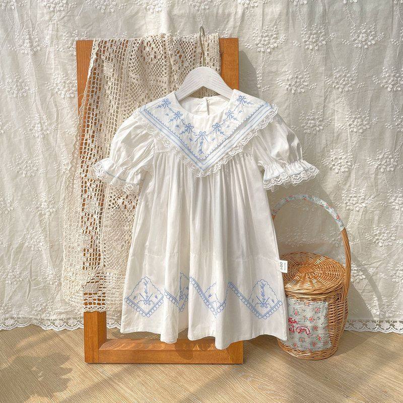 韩国童装法式复古蕾丝刺绣女童连衣裙2025夏款小众风高级感公主裙,童装/婴儿装/亲子装,连衣裙,淘宝优惠券,粉丝福利购,淘宝优惠卷