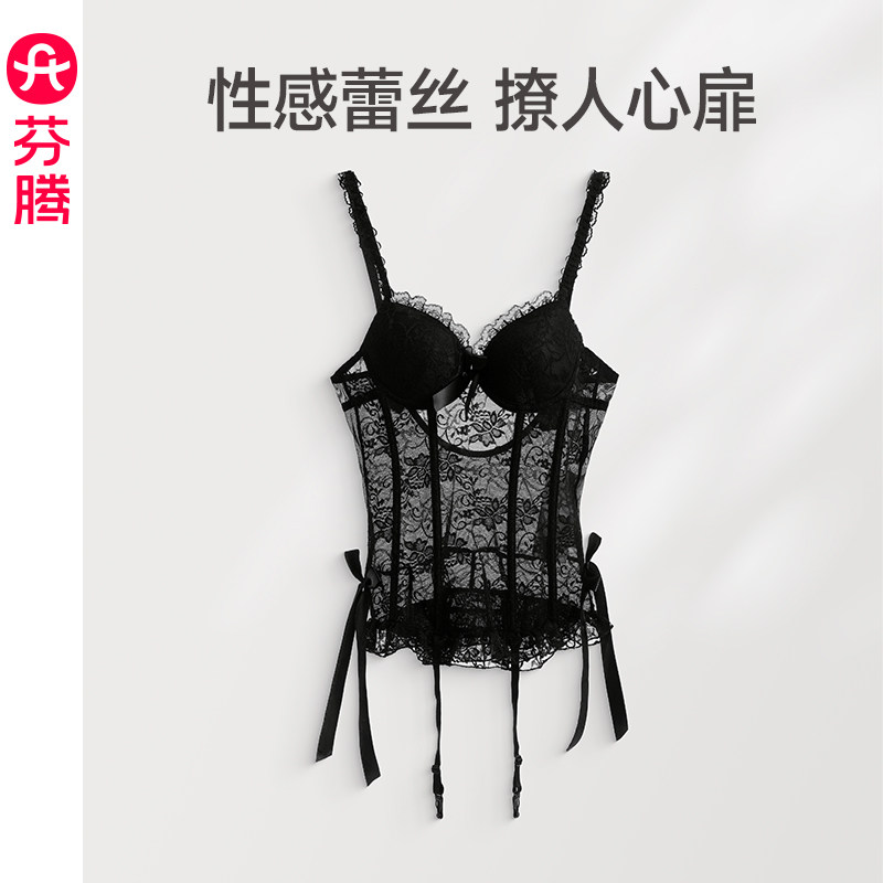 芬腾睡裙女性感镂空蕾丝睡衣吊带短裙纯欲诱惑情趣内衣内裤两件套