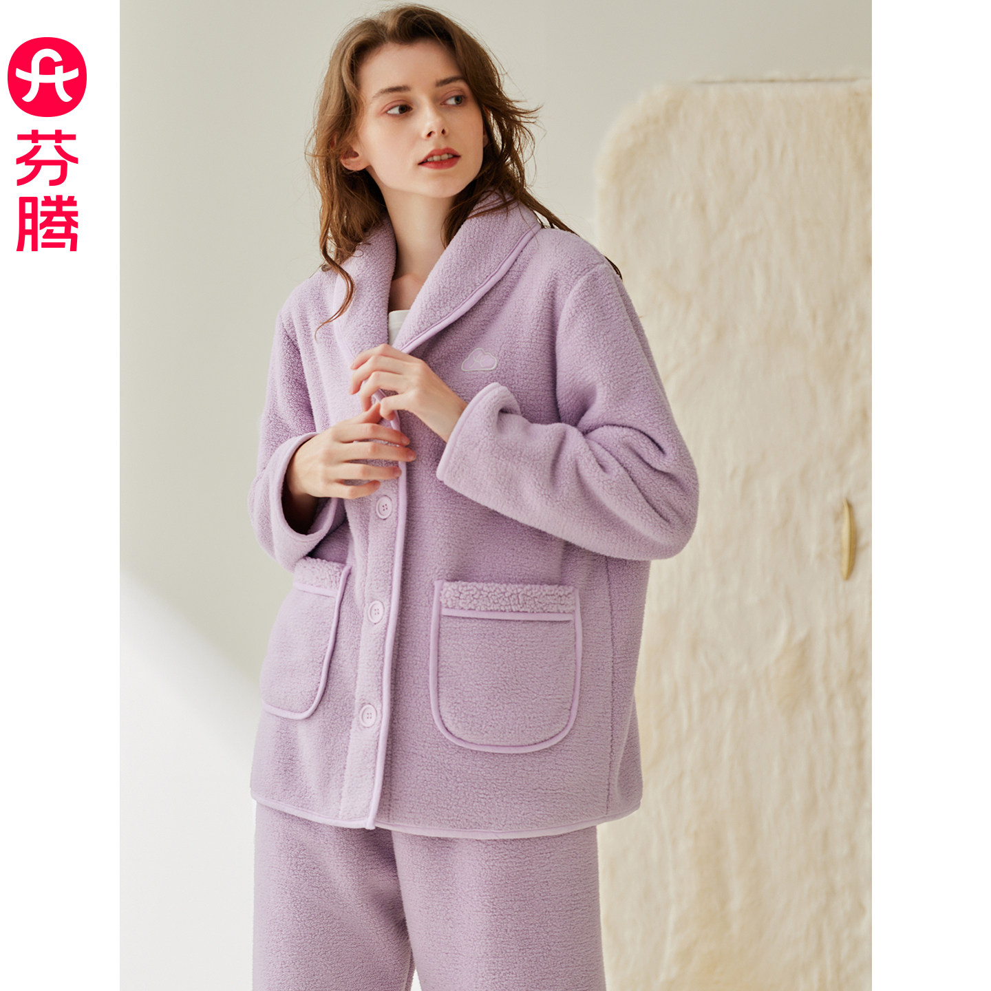 芬腾蓬蓬绒睡衣女士秋冬季加厚珊瑚绒法兰绒保暖抗静电家居服套装,女士内衣/男士内衣/家居服,睡衣/家居服套装,淘宝优惠券,粉丝福利购,淘宝优惠卷