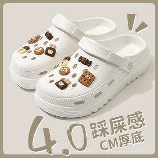 正货可爱软居家居显瘦时尚旅游鞋可拆晚晚风凉鞋女亲子沙滩ins日