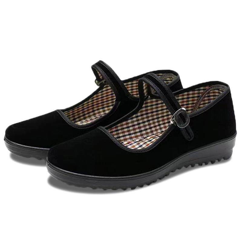 正货凉步鞋男士广场舞鞋健身蝴蝶结懒人踩屎感平底鞋网布鞋芭蕾舞