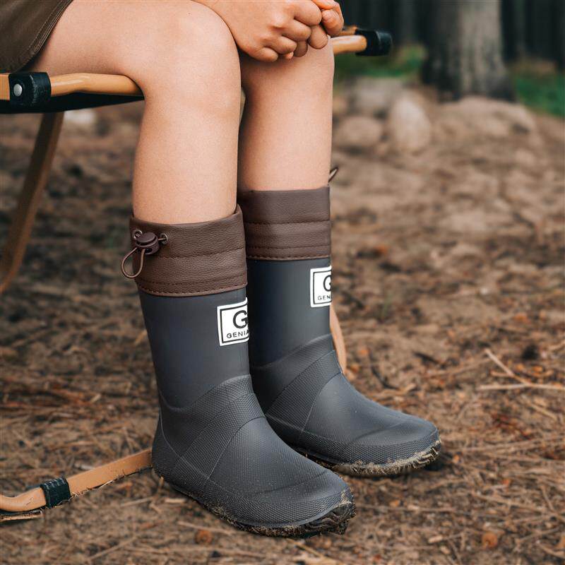 正货儿童亲子户外轻便可折雨鞋男童女孩防水防滑水鞋中小大童上学