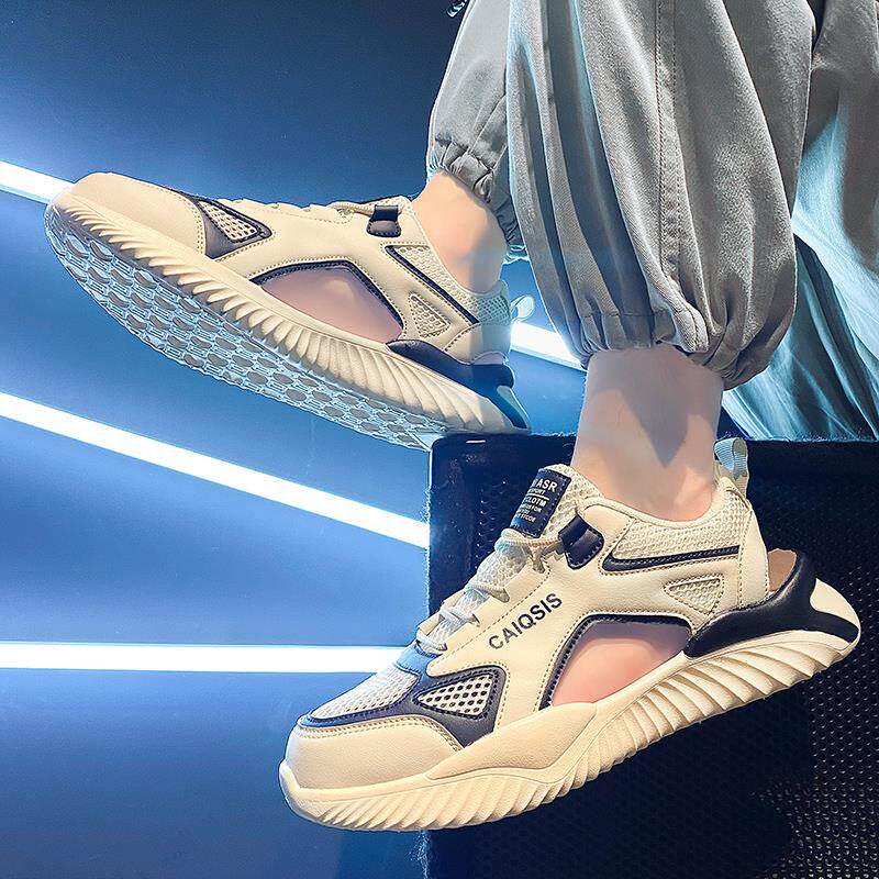 正货凉鞋男款夏季外穿工作上班开车休闲防滑防臭包头运动沙滩洞洞