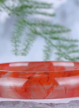 南红玛瑙手镯草花九口料冰飘水晶半宝石原矿无胶无裂柿子红满色