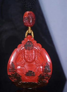凉山保山南红玛瑙弥勒佛吊坠男女鸡血红包浆笑口常开大肚观音菩萨
