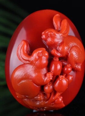 南红玛瑙生肖天然鼠牛虎兔龙蛇马羊猴鸡狗猪凉山柿子红吊坠