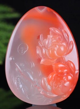 南红玛瑙年年有余吊坠饰品纯天然原石火焰纹冰飘民族风天然