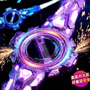 火花火旋光剑双刃伸缩玩具刀七彩宝剑激光剑男孩儿童6岁以上9旋转