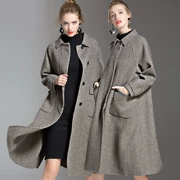 2019 mùa thu và mùa đông mới áo khoác cashmere hai mặt nữ cao cấp 100 áo len nguyên chất trong phần dài của quần áo len nữ - Áo len lót đôi