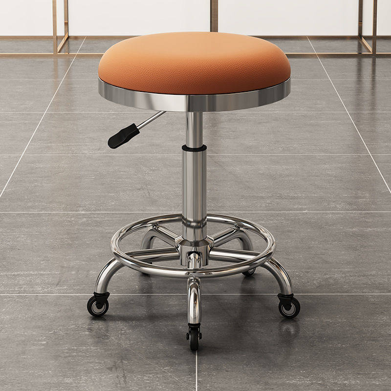 2025美发美容凳子滑轮旋转升降大工美甲圆凳理发店转椅发廊可移动