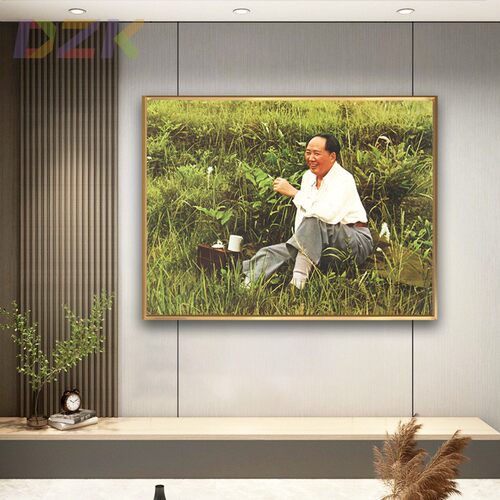 毛主席像画像在杭州农村墙画伟人头像客厅玄关壁挂画铝合金装饰e8