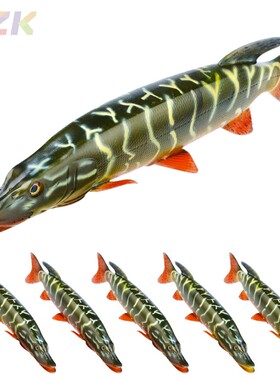 30CM大路亚饵深海鱼饵212G大狗鱼3/0黑镍鱼钩13色HS021e1