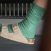 COSMOS破坏破洞设计日系ins乞丐袜堆堆袜做旧感粗针纯棉袜中长袜