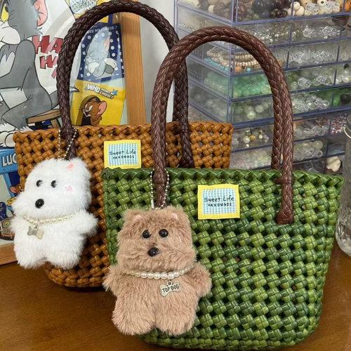 镂空菜篮子编织包手提单肩手工编织藤条包diy材料包藤编包高级感