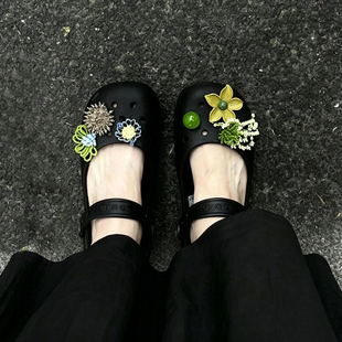 适配crocs洞洞鞋配饰芭蕾鞋鞋花卡骆驰卡洛驰鞋装饰diy配件卡扣女
