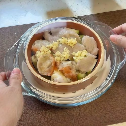 微波炉蒸笼陶瓷蒸盘细孔多孔万用食品级圆形蒸海鲜专用蒸鱼玻璃碗