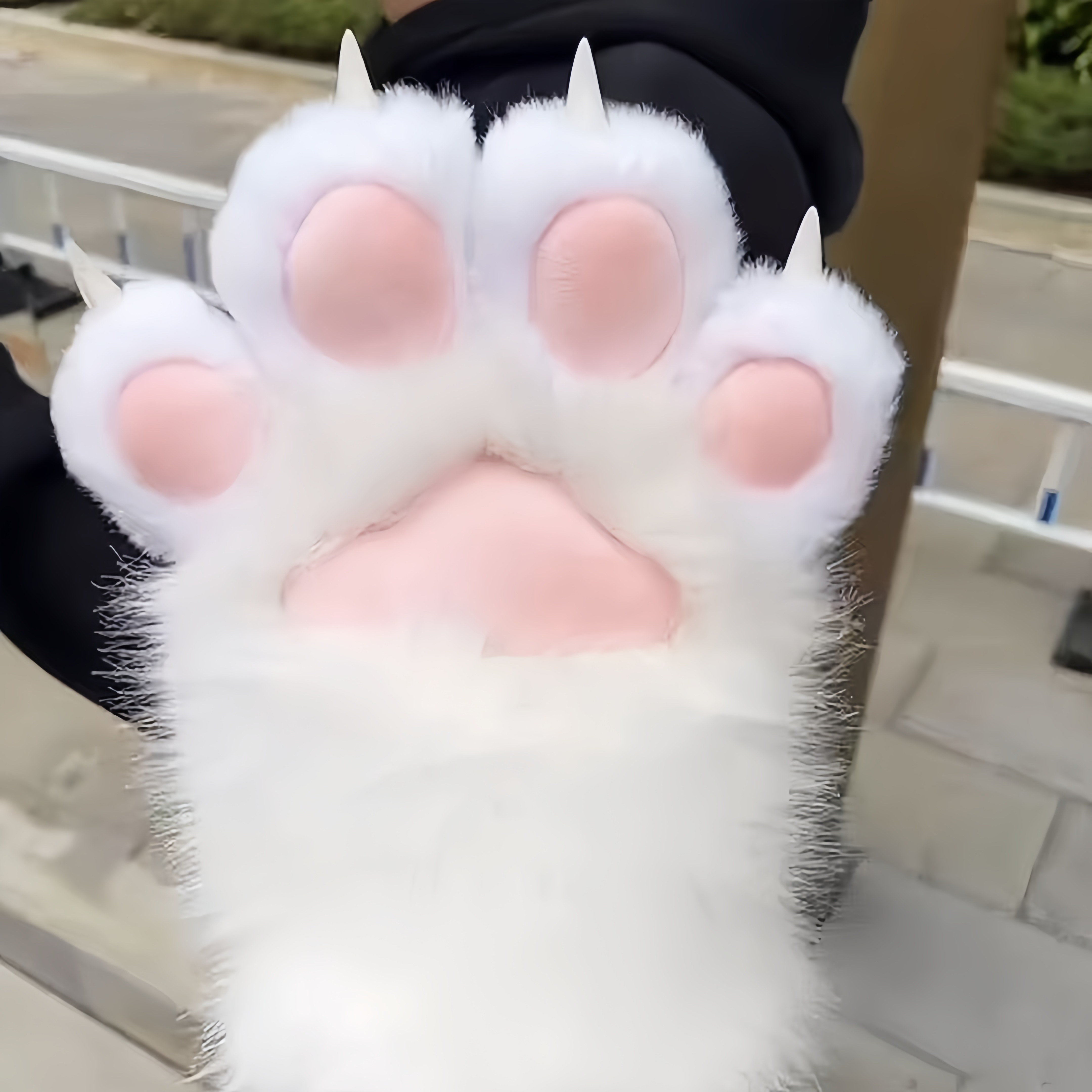 可爱猫爪手套女冬季加绒加厚手套保暖防寒学生骑行防风毛茸茸手套