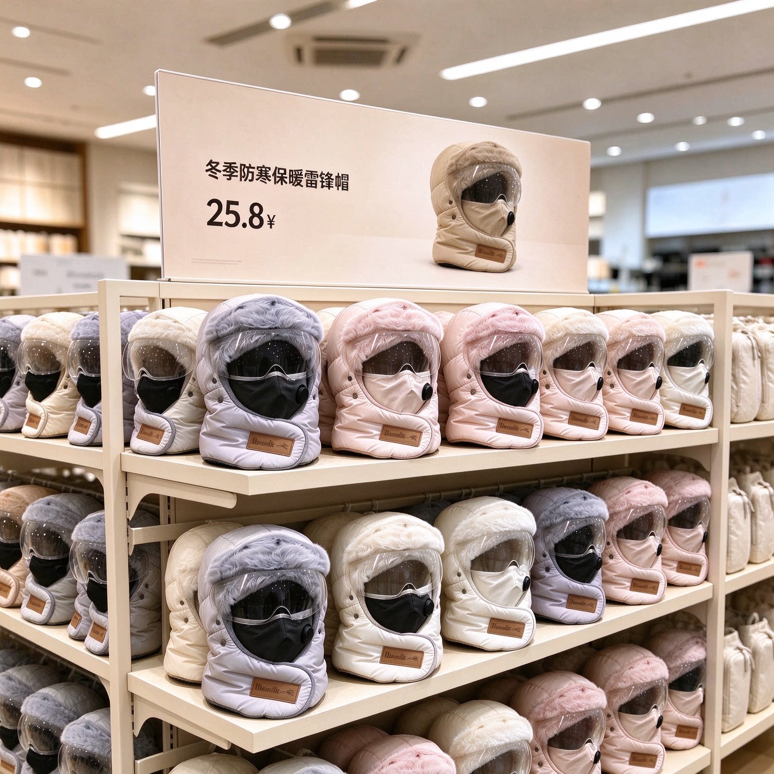 保暖神器！冬季骑行帽子加厚绒挡风保暖头套防寒电动车头盔雷锋帽