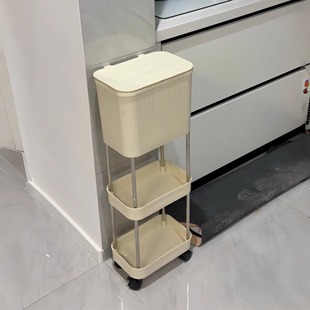 厨房垃圾桶家用新款加高可移动轮免弯腰专用高脚大号大容量卫生桶