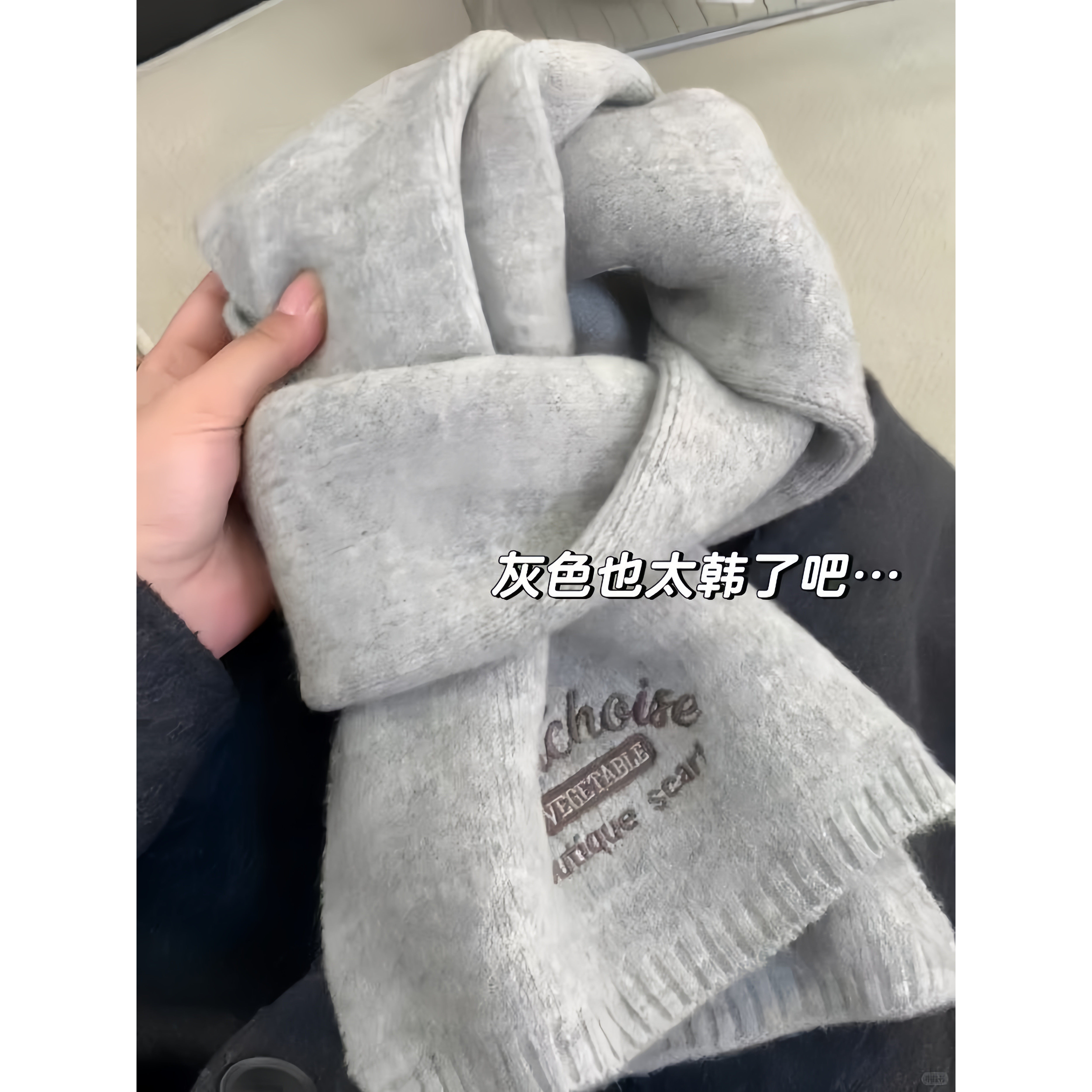 韩系围巾高级感保暖手织围脖冬季保暖女款手工编织毛线2025新款