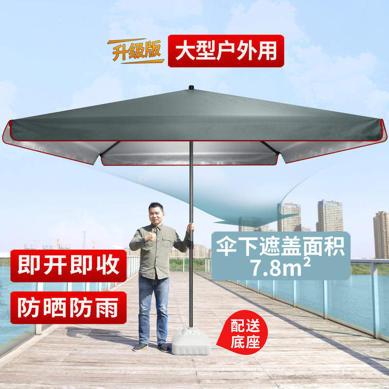 太阳伞大型户外摆摊遮阳伞大雨伞商用超大号四方伞棚庭院伞防夹手