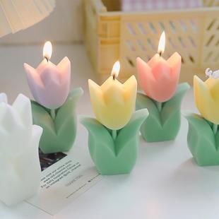 Tulip Flower Shape Scented Candle Paraffin Wax Aromatic