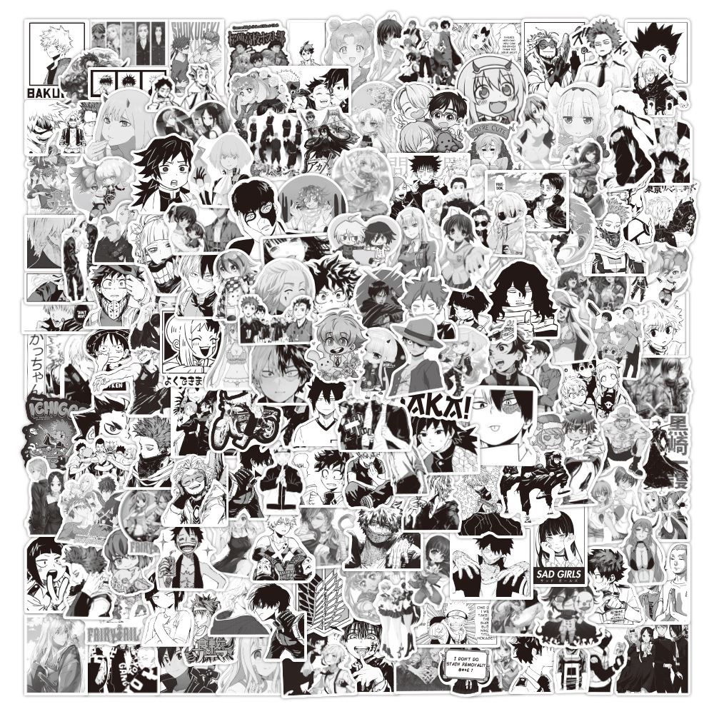 50PCS Black And White Anime Mixed Graffiti Sticker Tokyo Ave
