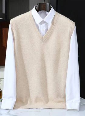 Autumn/Winter Men's 100% Cashmere Pullover Vest Business Cas