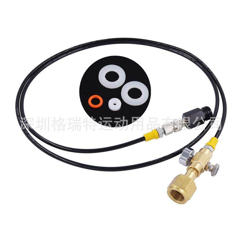 新款CGA320苏打水机气瓶连接管1.5m长带2000psi压力表气泡机气管