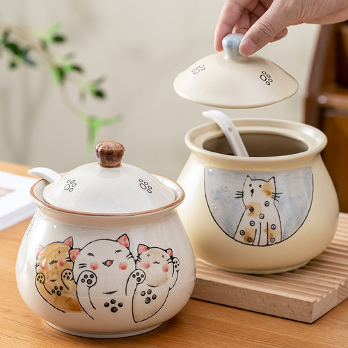 装猪油调味罐日式陶瓷餐具