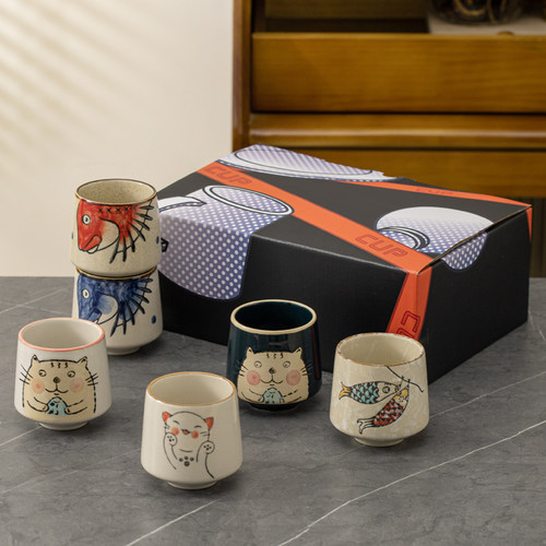 早餐手绘茶杯陶瓷日式