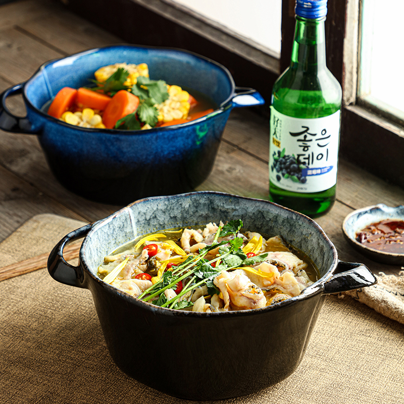 大号双耳汤碗日式餐具