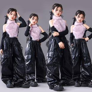演出服甜酷表演服装 潮酷时髦少儿jazz街舞套装 旦爵士舞女童服装 元