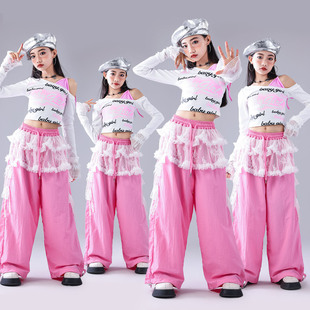 女童爵士舞演出服秋季 少儿童街舞潮服女孩hiphop走秀jazz表演服装