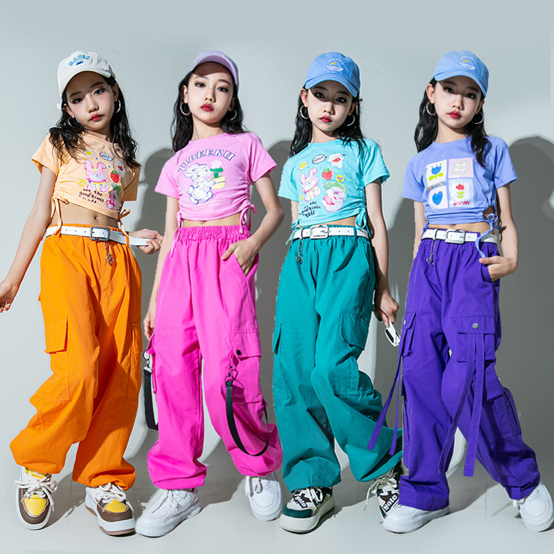 爵士舞女童服装舞台走秀时装儿童潮服女团炸街走秀街舞jazz演出服