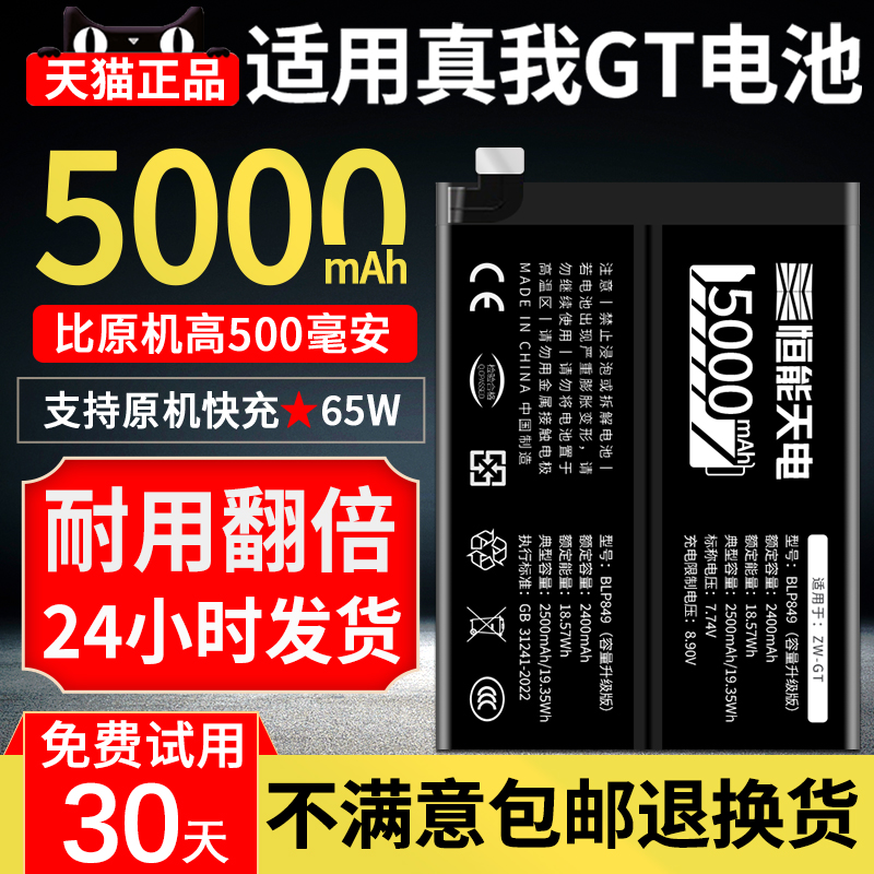 【升级手机续航】适用真我GT电池