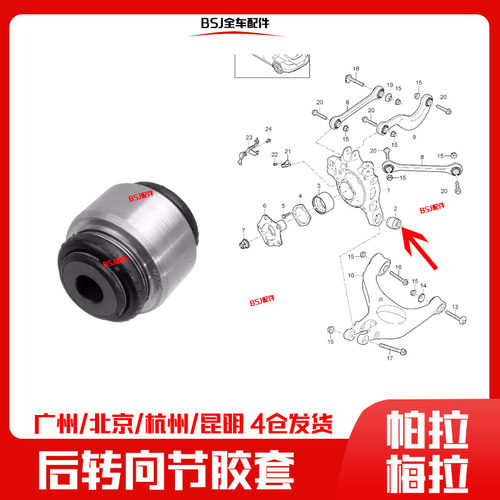 适配保时捷帕拉梅拉后羊角胶套Taycan后转向节胶套后下摆臂衬套