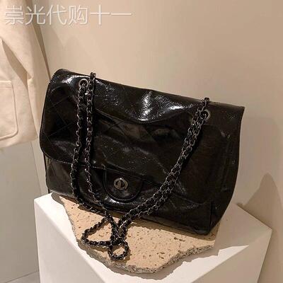 法国正品MK Jessie包包女链条菱格绣线大容量女包百搭单肩斜挎包