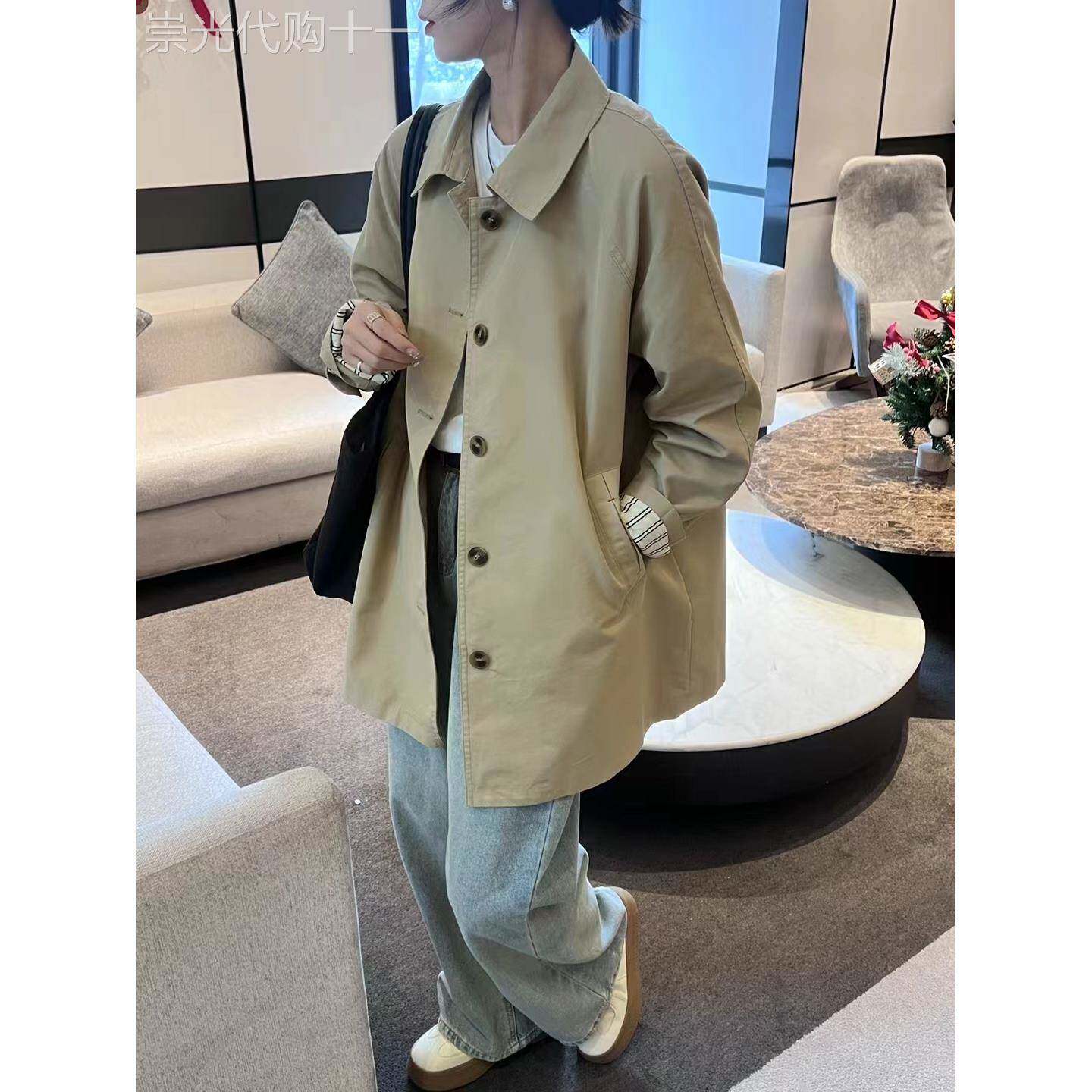 欧洲站卡其色风衣外套女2025秋新款韩版高级感宽松中长款休闲上衣