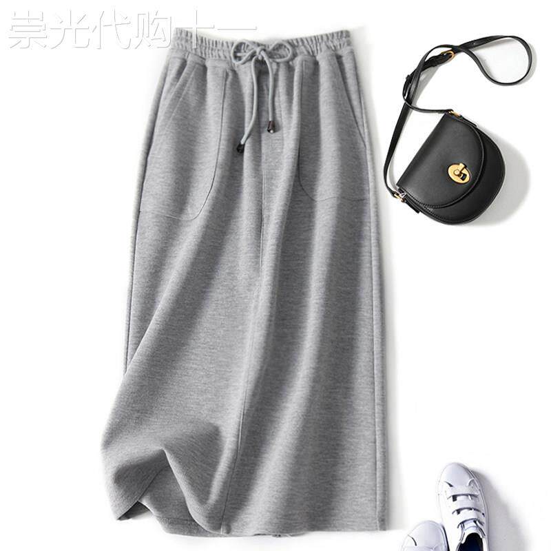 直筒半身裙女2025夏季新款气质高腰遮胯运动卫裙中长版开叉A字裙