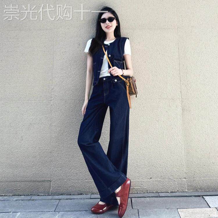 今年流行独特高级感气质穿搭时尚洋派牛仔马甲套装女2026春季新款