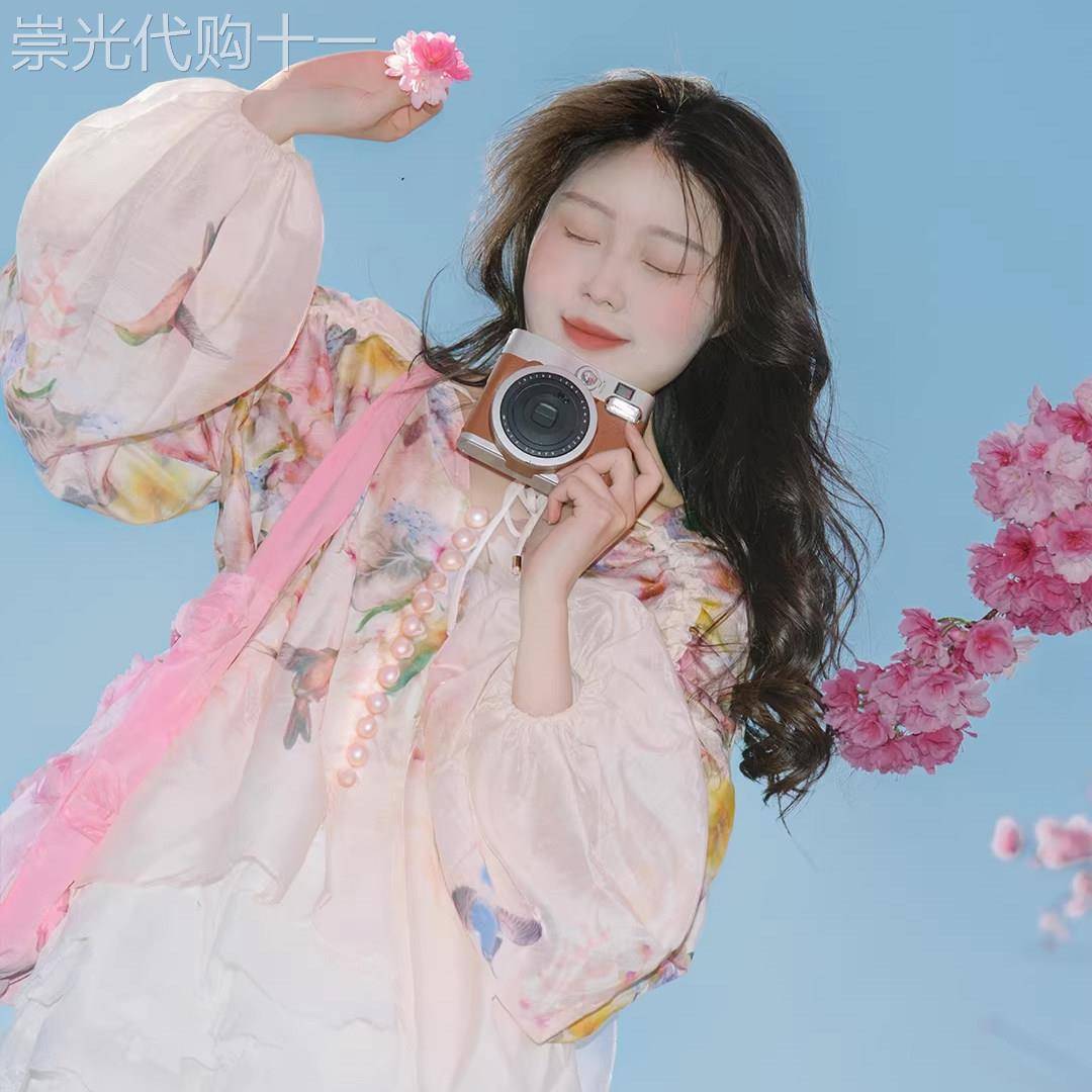 韩系粉色长袖碎花衬衫女2026夏季新款小个子独特漂亮别致防晒上衣